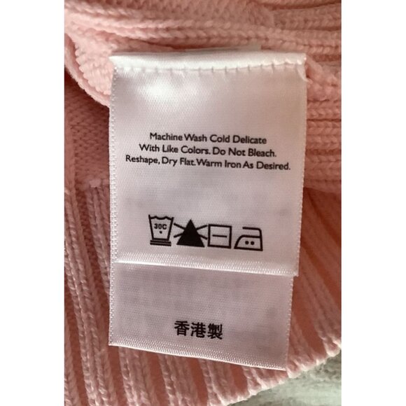 Eddie Bauer Pink Cable Knit Cardigan Sweater Stretch Buttons Womens Size Est L - Picture 6 of 10